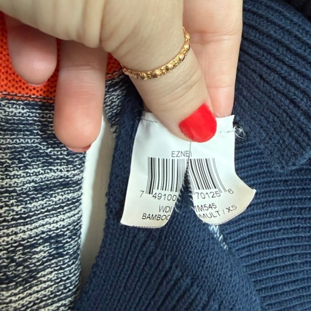 BCBG Max Azria Y2K Style Cropped Striped Sweater XS | Cotton Blend Knit Top - Picture 7 of 8